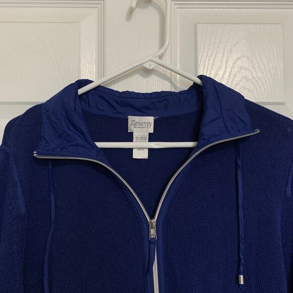Chico’s Zenergy royal blue zip front sweater - Picture 3 of 6